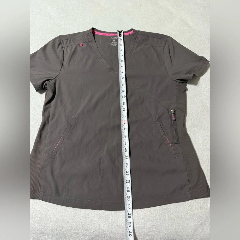 Brown Short Sleeve Women's Scrub Top - Picture 2 of 8